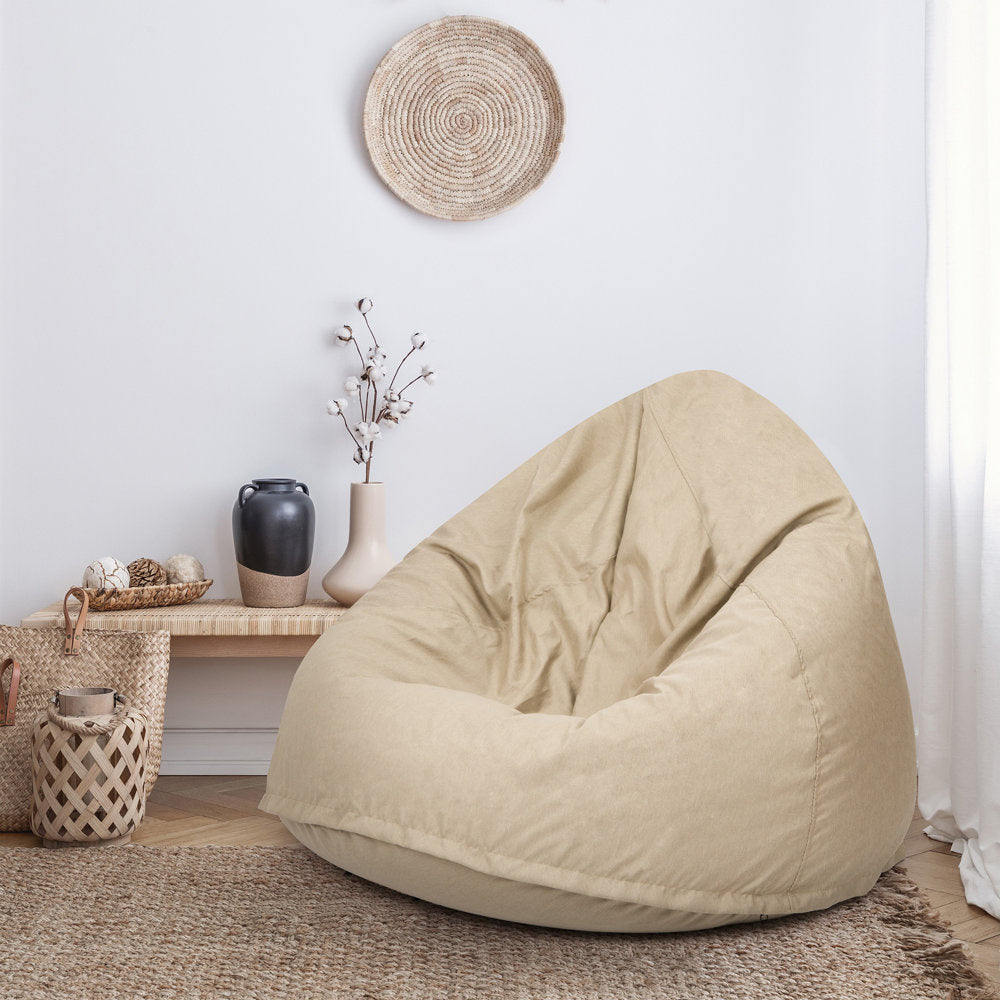 Sako krepšys-pufas XXL - smėlio spalvos - MiniKampas