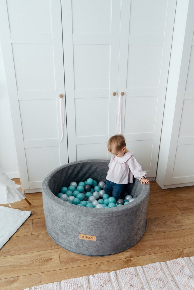 200 kamuoliukų rinkinys kamuoliukų baseinui, šviesiai mėlyna, tamsiai pilka, perlinė - MiniKampas