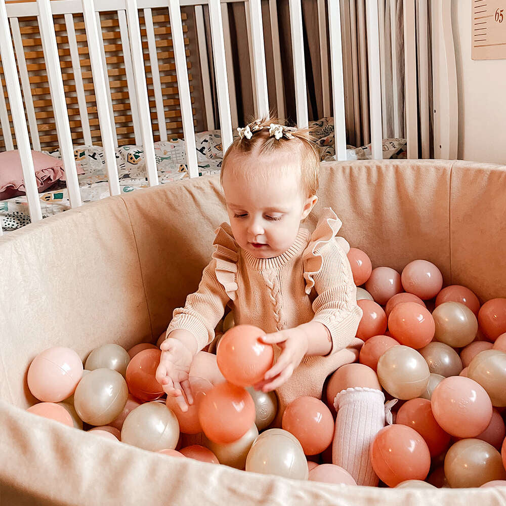 200 kamuoliukų rinkinys kamuoliukų baseinui, šviesiai auksinė, šviesiai persikinė, persikinė - MiniKampas