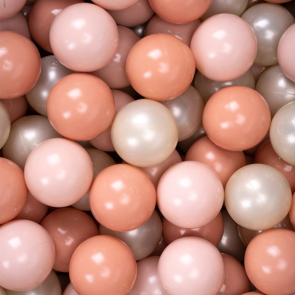 200 kamuoliukų rinkinys kamuoliukų baseinui, šviesiai auksinė, šviesiai persikinė, persikinė - MiniKampas