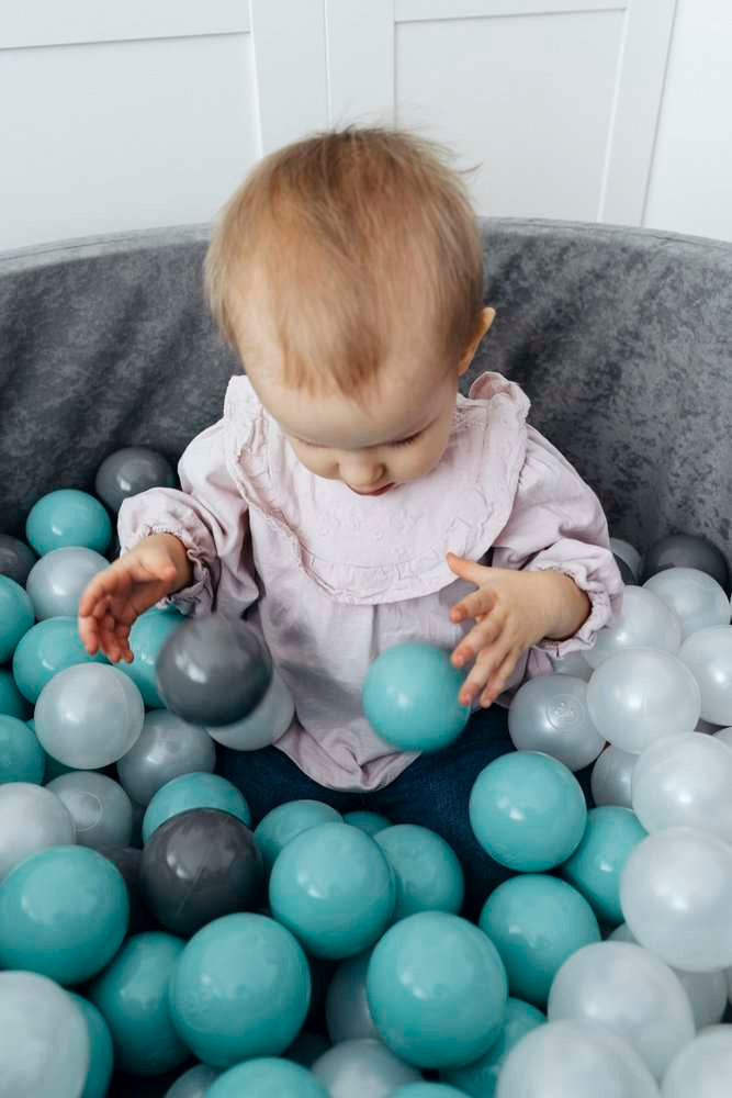 200 kamuoliukų rinkinys kamuoliukų baseinui, mėtinės spalvos, tamsiai pilka, perlinė - MiniKampas