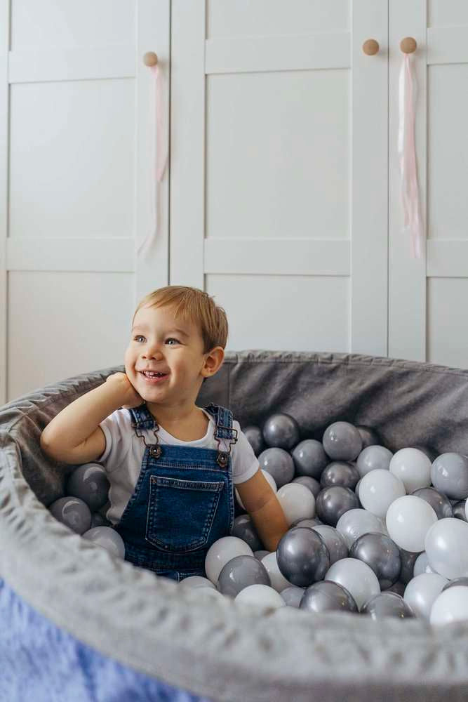 200 kamuoliukų rinkinys kamuoliukų baseinui, perlas - šviesiai pilka - sidabrinė - MiniKampas