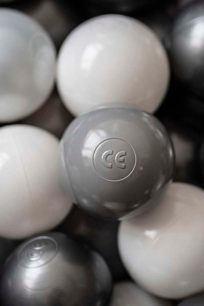 200 kamuoliukų rinkinys kamuoliukų baseinui, perlas - šviesiai pilka - sidabrinė - MiniKampas