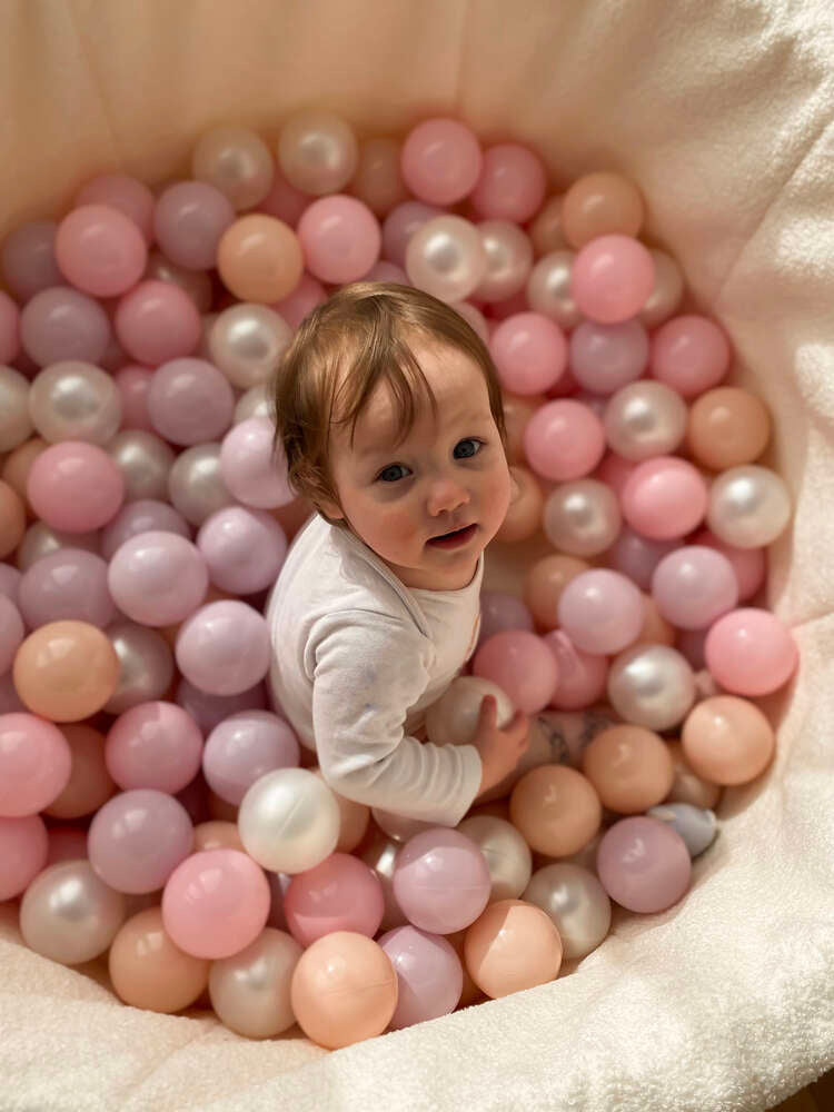 200 kamuoliukų rinkinys kamuoliukų baseinui, rausvo-persiko spalvos - MiniKampas