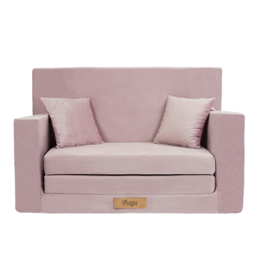 Personalizuota vaikiška sulankstoma sofa-lova, rausva - MiniKampas