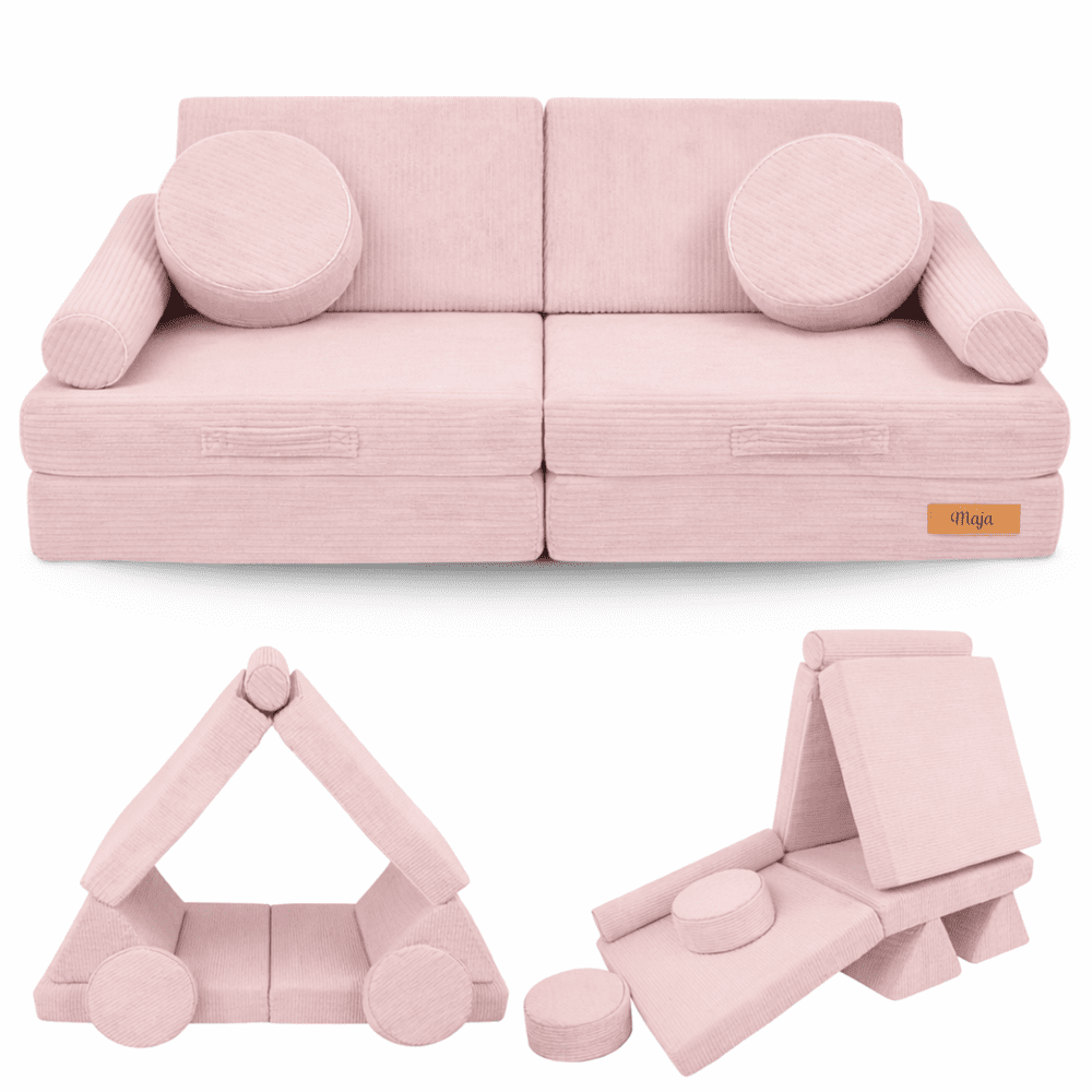pol pl Modulowa sofa piankowa dla dzieci do zabawy sztruks rozowy 58320 13