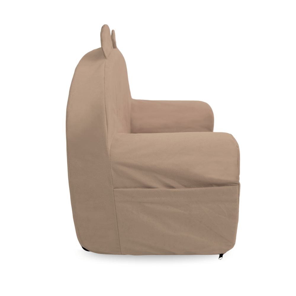 Personalizuota vaikiška kėdutė su ausytėmis, smėlio spalvos