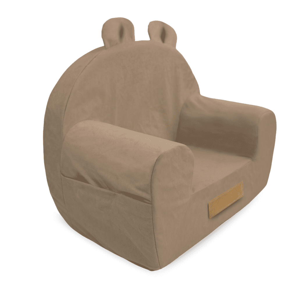 Personalizuota vaikiška kėdutė su ausytėmis, smėlio spalvos