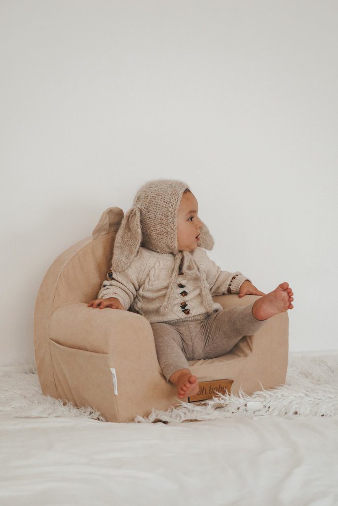 Personalizuota smėlio spalvos vaikiška kėdutė su ausytėmis - Image 6