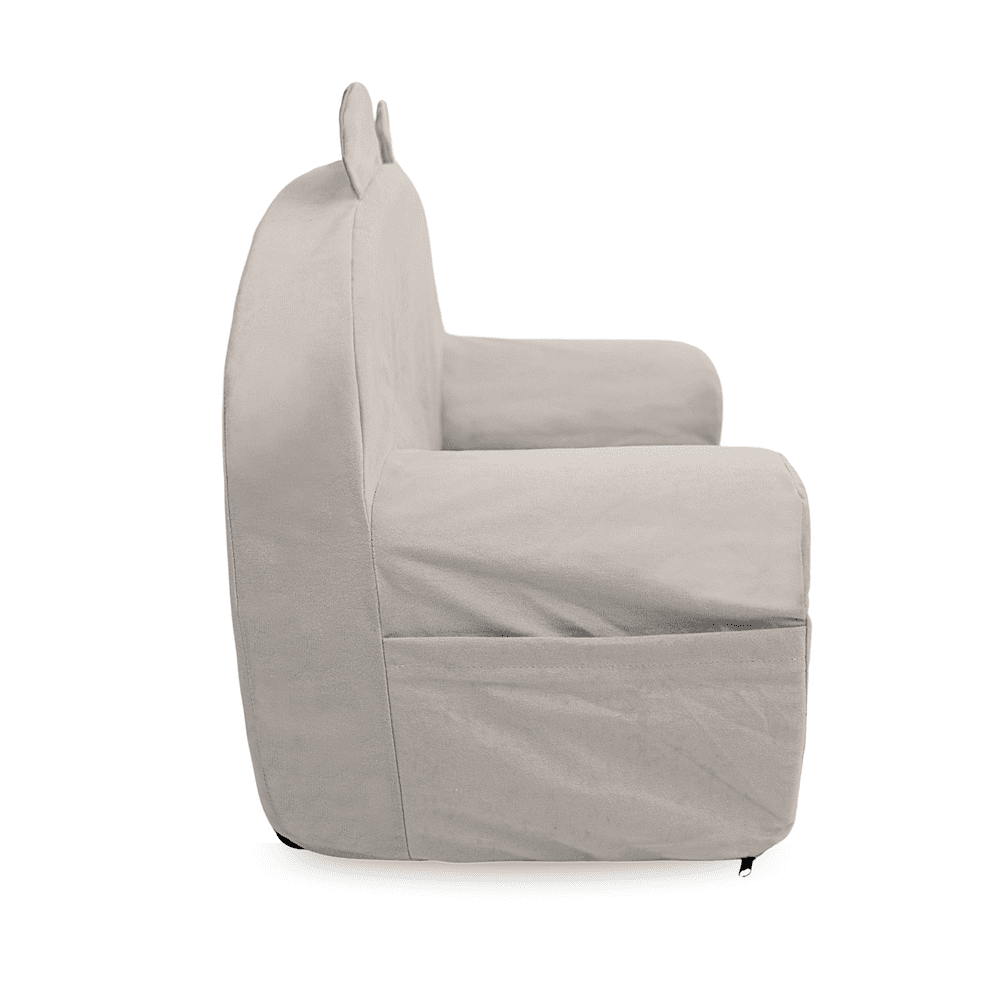 Asmeninė vaikiška kėdutė su ausytėmis, šviesiai pilka