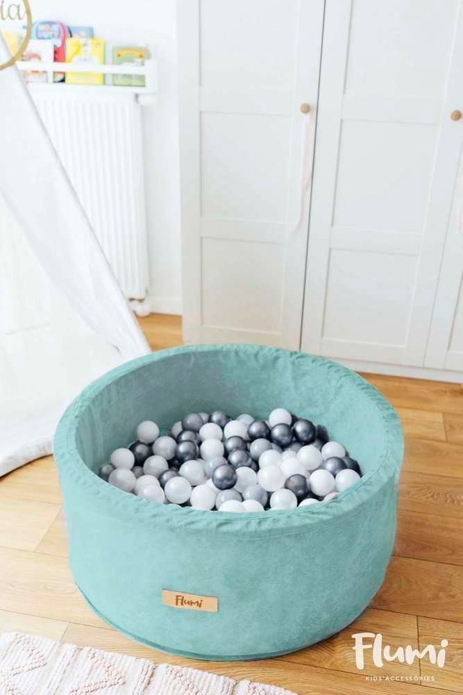 Personalizuotas putplasčio kamuoliukų baseinas MĖLYNAS 200 kamuoliukų komplekte