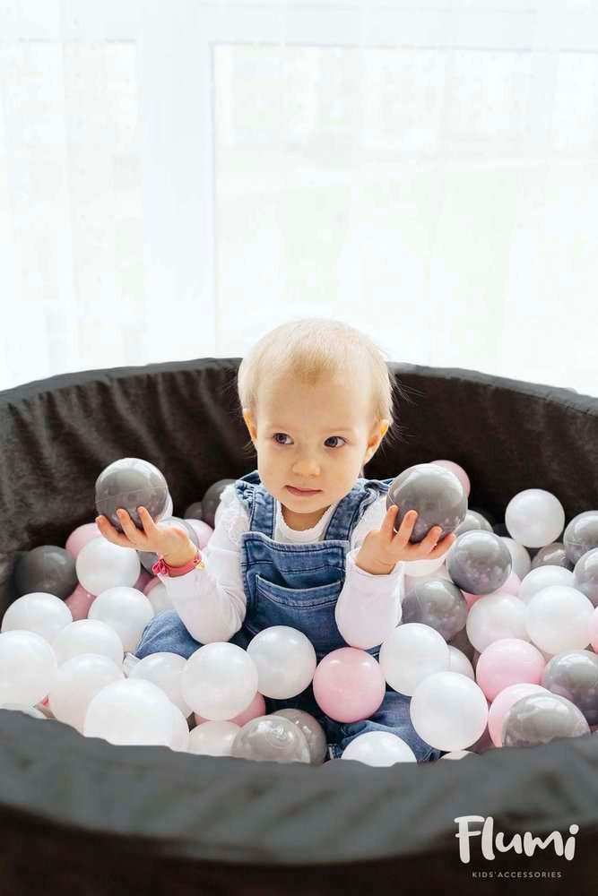 Personalizuotas putplasčio kamuoliukų baseinas JUODAS – 200 kamuoliukų komplekte - Image 3