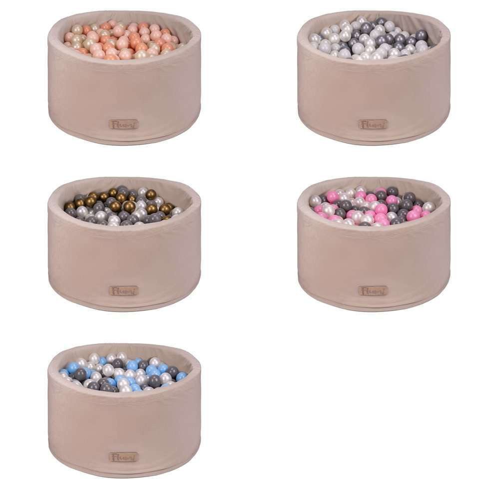 Personalizuotas putplasčio kamuoliukų baseinas ŠVIESIAI SMĖLIO SPALVOS – 200 kamuoliukų komplekte - Image 6