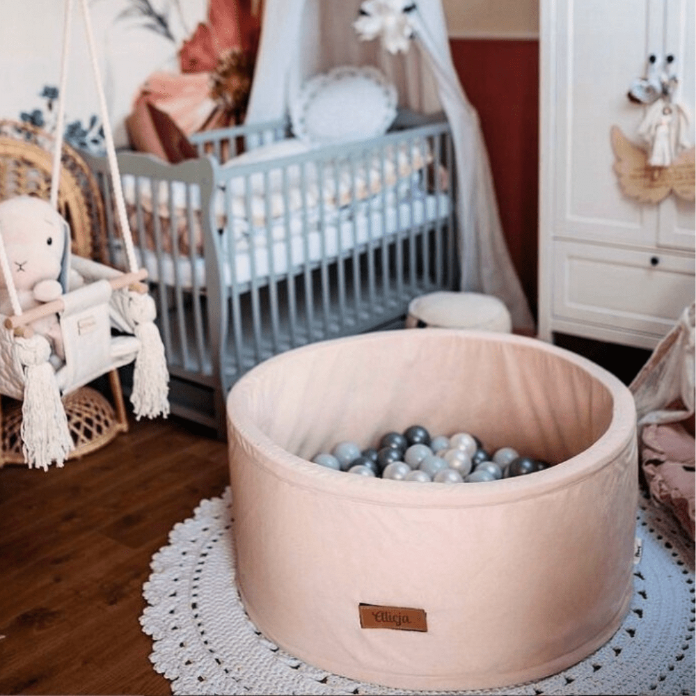 Personalizuotas putplasčio kamuoliukų baseinas POWDER ROSE, 200 kamuoliukų komplekte