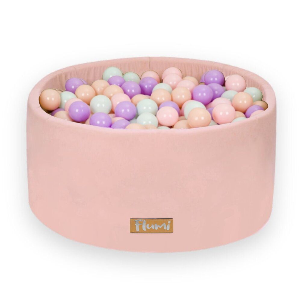 Personalizuotas putplasčio kamuoliukų baseinas, rausvos spalvos – 200 kamuoliukų komplekte