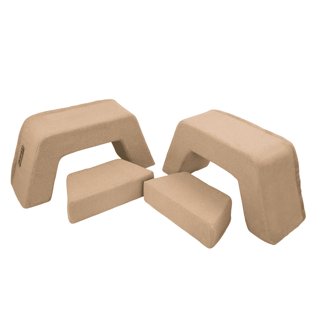 Pritaikoma putplasčio žaidimų aikštelė vaikams - modulinis Montessori rinkinys, tamsiai smėlio spalvos ėriena - Image 10