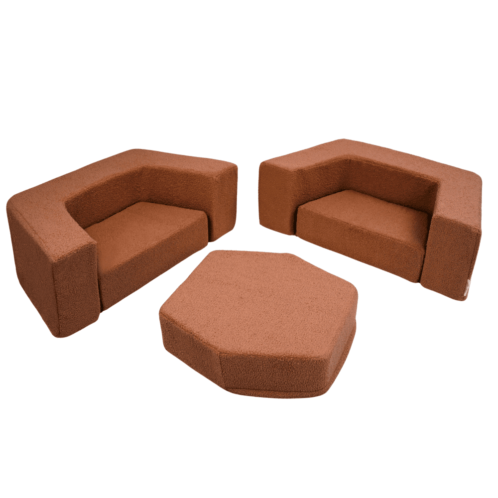 Personalizuota putplasčio žaidimų aikštelė vaikams – modulinis Montessori rinkinys, karamelinis ėriukas. - Image 7