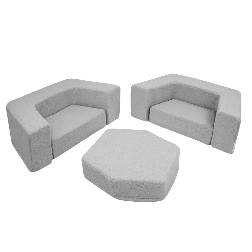 Putplasčio žaidimų aikštelė vaikams su personalizavimu modulinis Montessori rinkinys ėrienos pilka