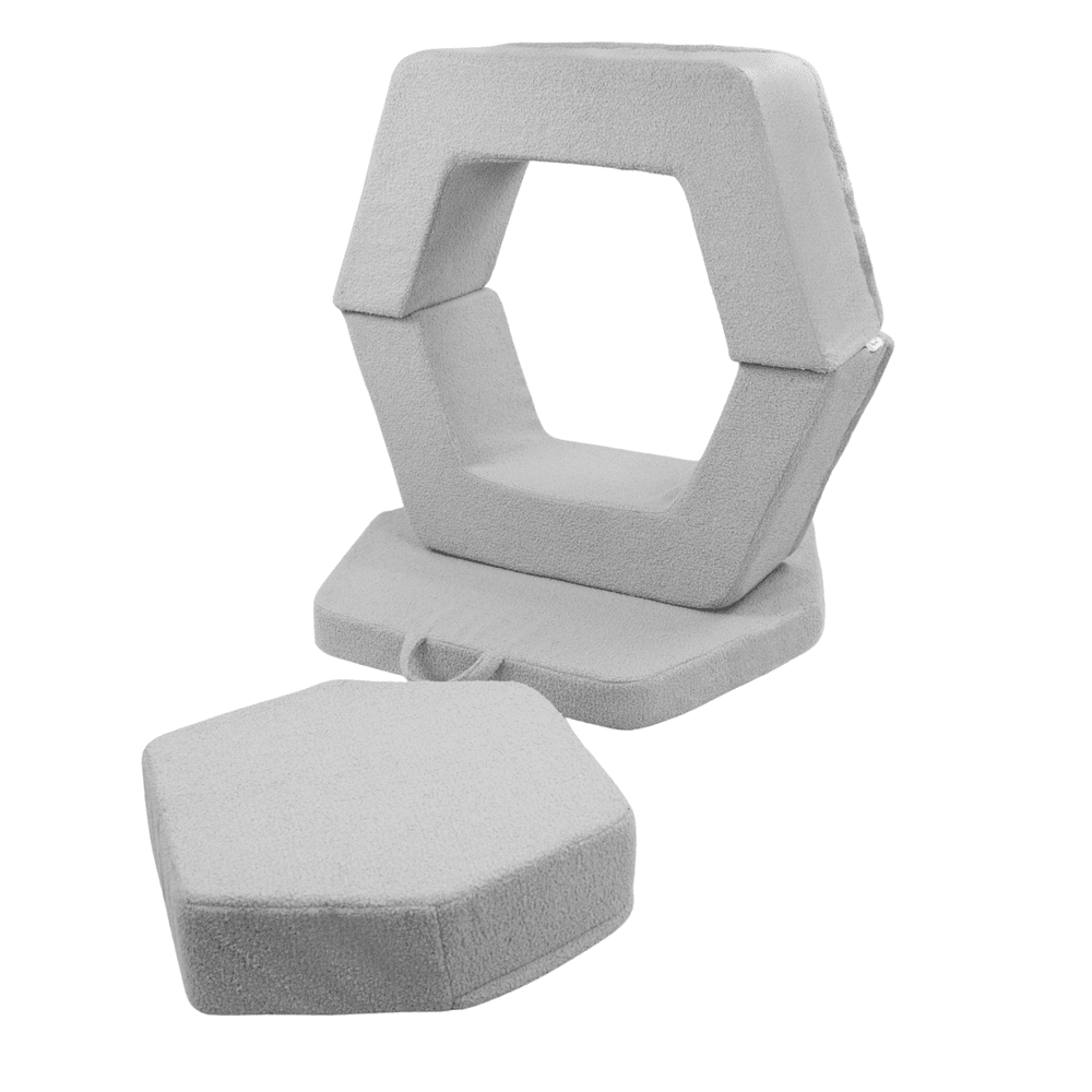 Pritaikoma putplasčio žaidimų aikštelė vaikams - modulinis Montessori rinkinys, pilka ėriena - Image 9