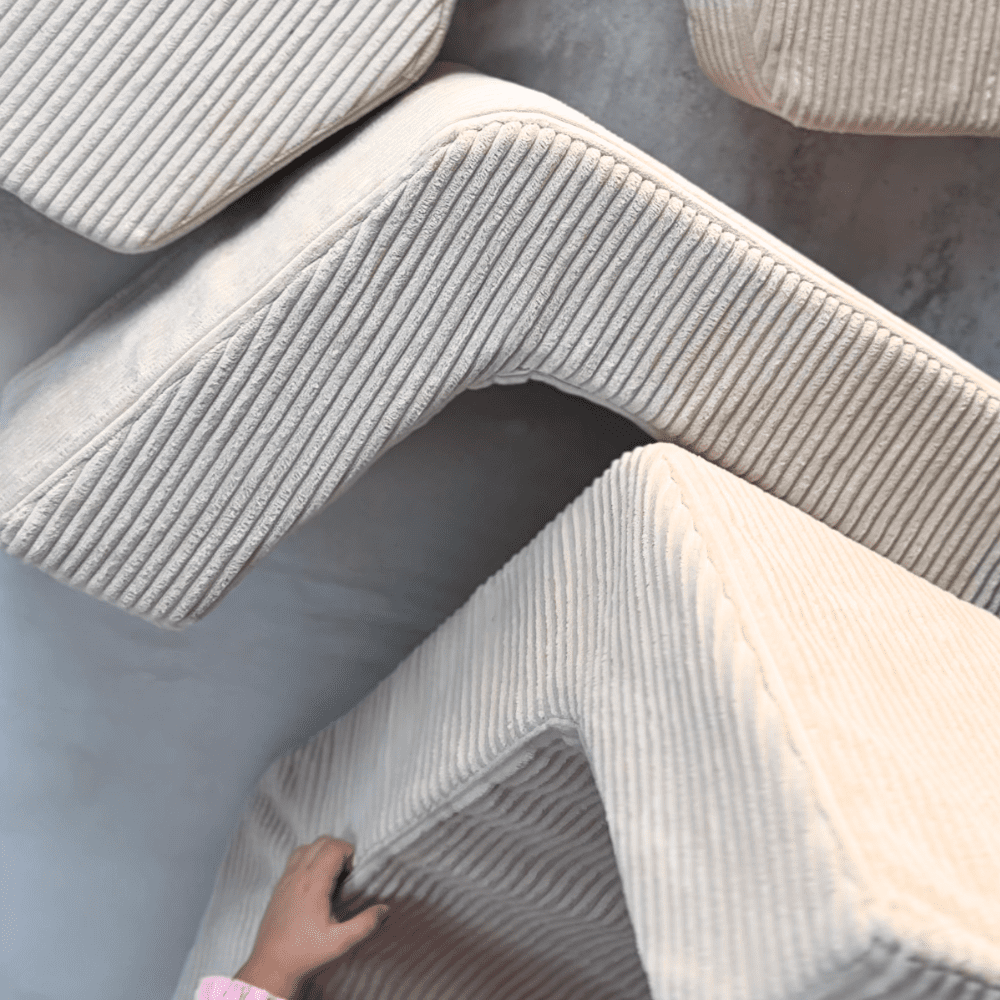 Putplasčio žaidimų aikštelė vaikams su personalizavimu modulinis Montessori rinkinys, velvetas, šviesiai kreminės spalvos