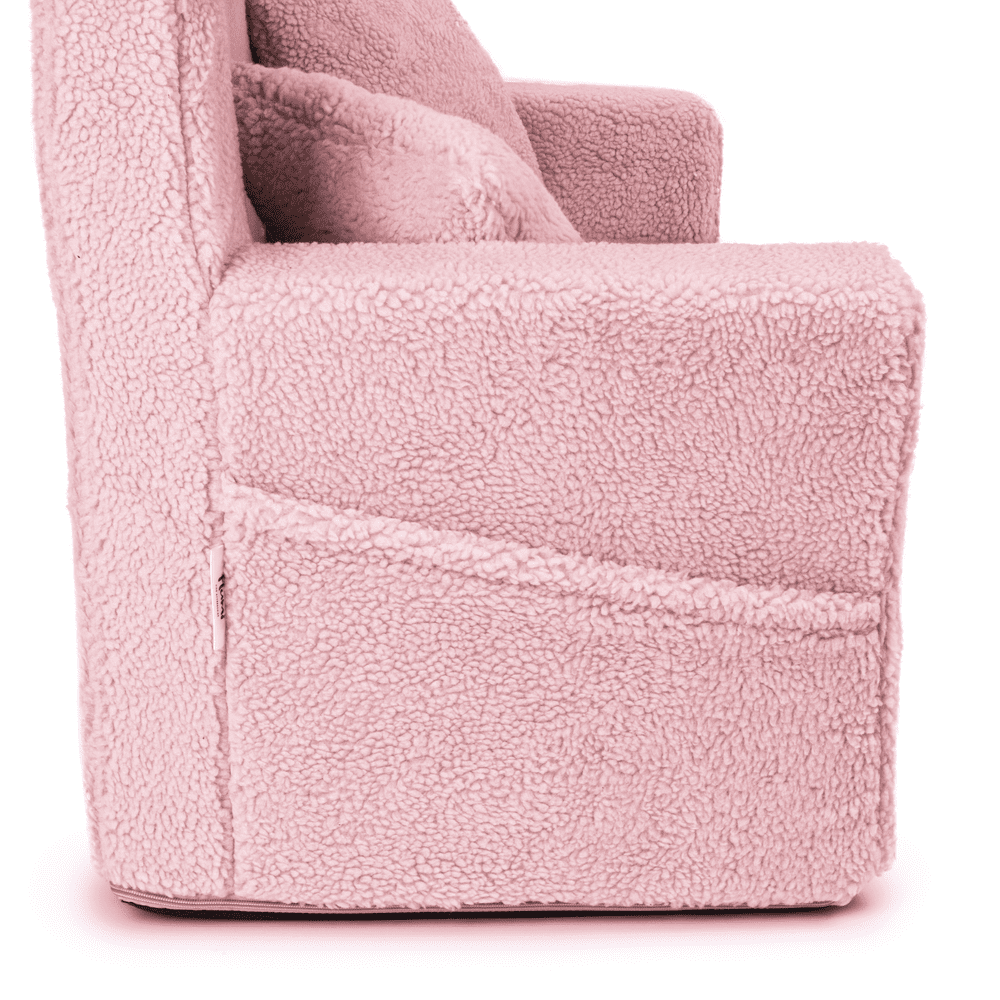 Sulankstoma personalizuota vaikiška putplasčio sofa, ėriuko rožinė