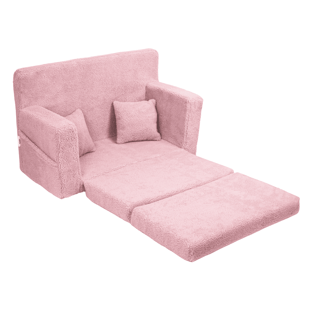 Sulankstoma personalizuota vaikiška putplasčio sofa, ėriuko rožinė