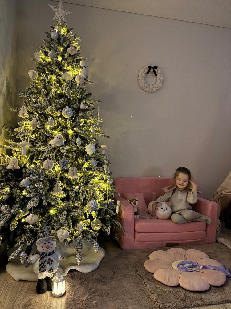 Sulankstoma personalizuota vaikų sofa iš putplasčio – rožinė ėriena - Image 3