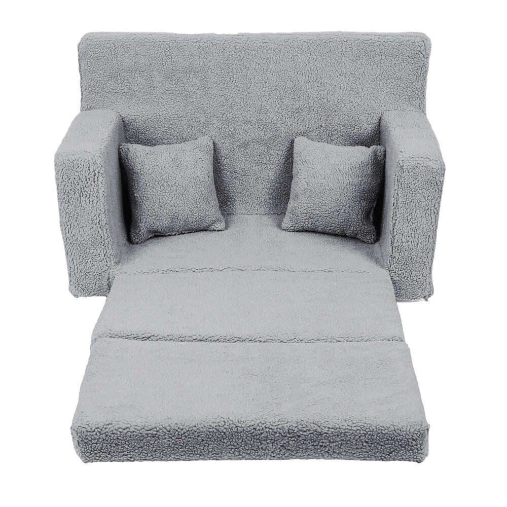 Sulankstoma personalizuota vaikiška putplasčio sofa, tamsi ėriena