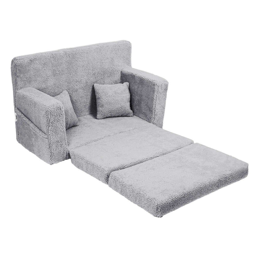 Sulankstoma personalizuota vaikiška putplasčio sofa, tamsi ėriena