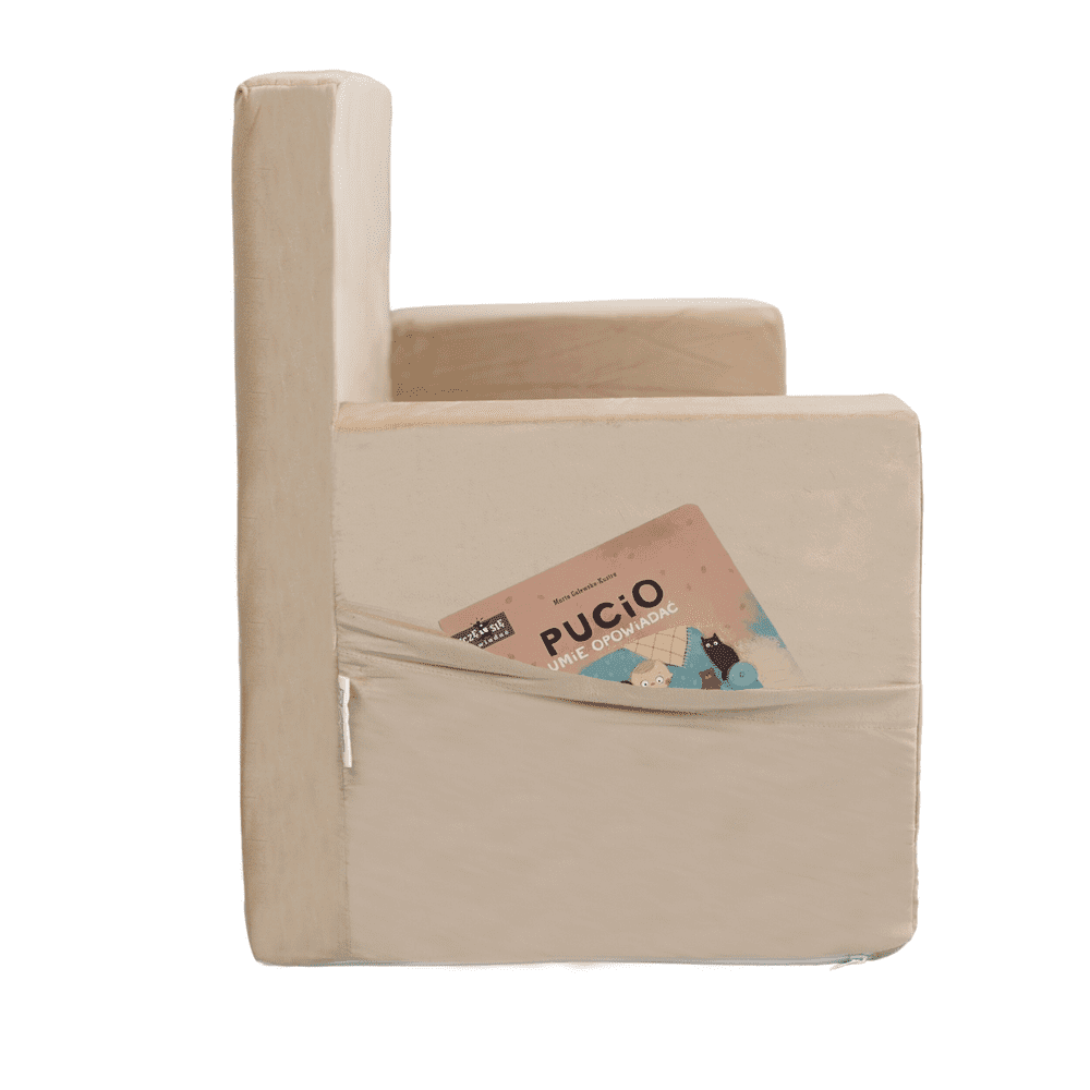 Sulankstoma personalizuota vaikiška putplasčio sofa, šviesiai rožinė