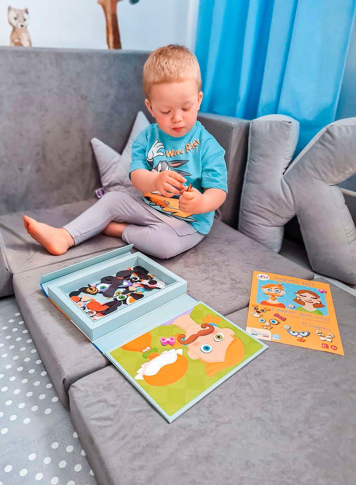 Sulankstoma personalizuota vaikiška putplasčio sofa, šviesiai pilka + lapės - Image 3