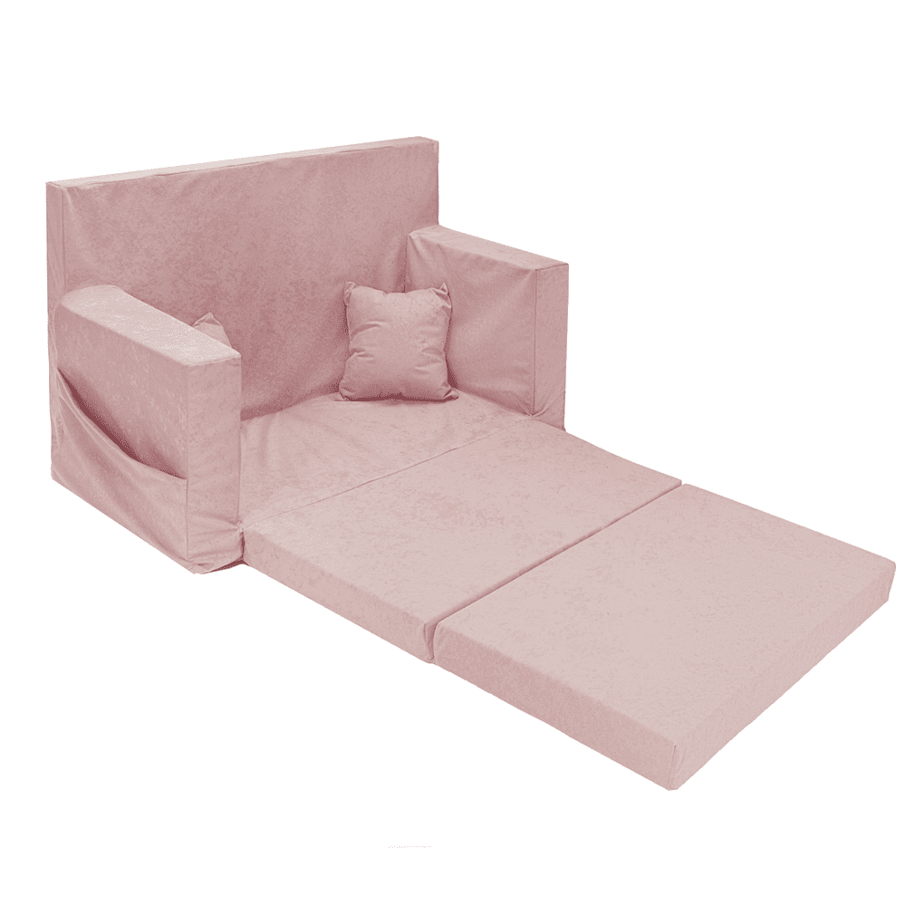 Sulankstoma personalizuota vaikiška putplasčio sofa, šviesiai rožinė