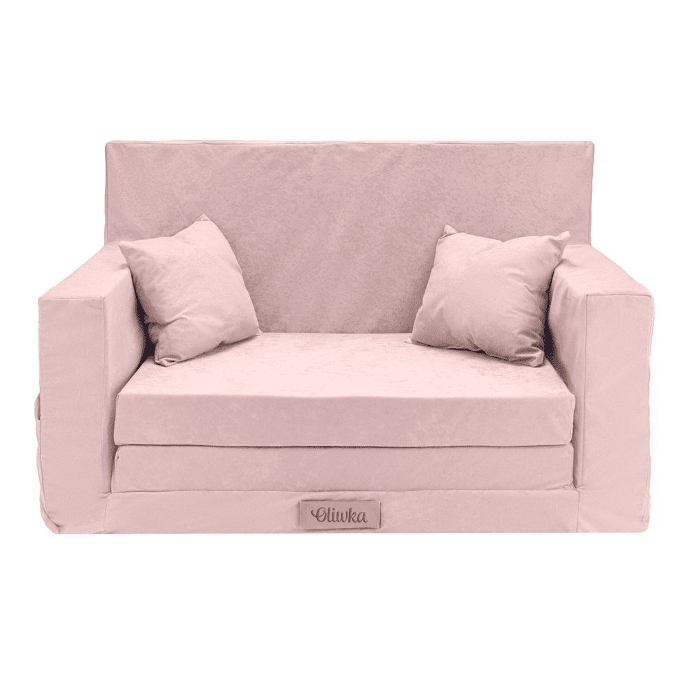 pol pl Rozkladana personalizowana sofa piankowa dziecieca pudrowy roz 56745 3