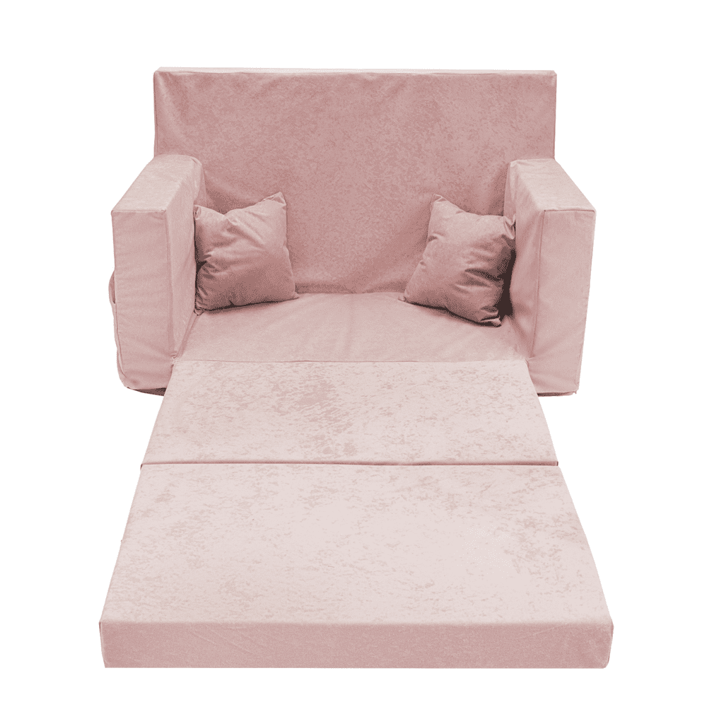 Sulankstoma personalizuota vaikiška putplasčio sofa, šviesiai rožinė