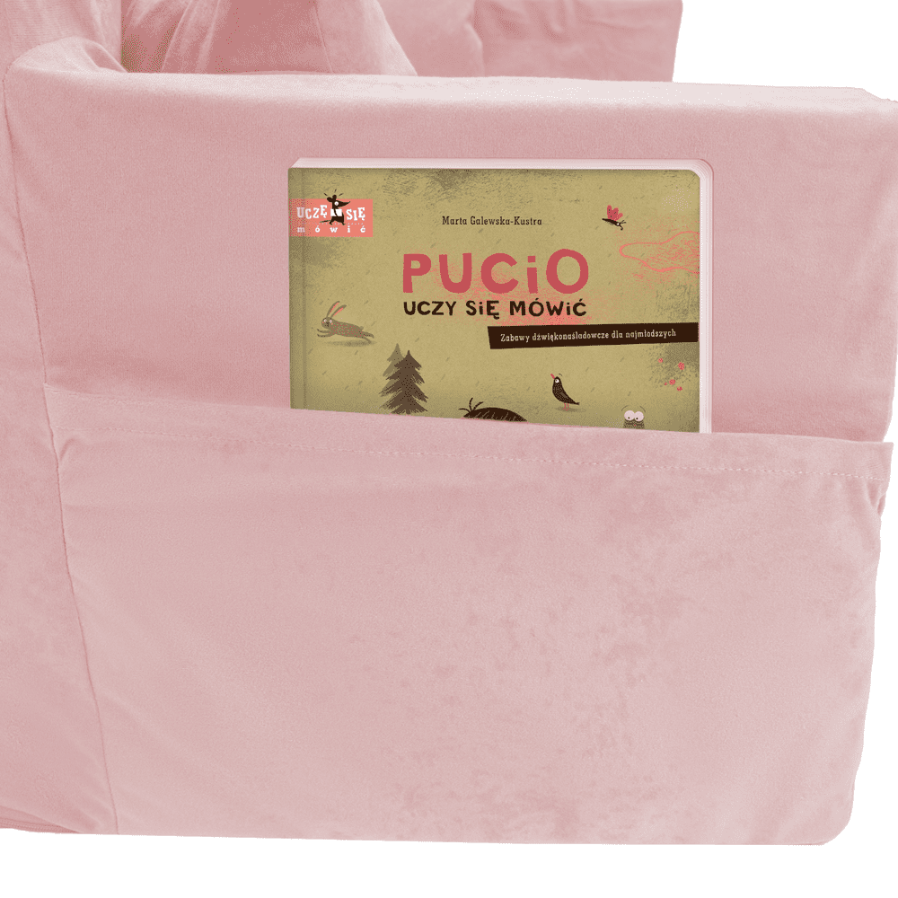 Sulankstoma personalizuota vaikiška putplasčio sofa, šviesiai rožinė