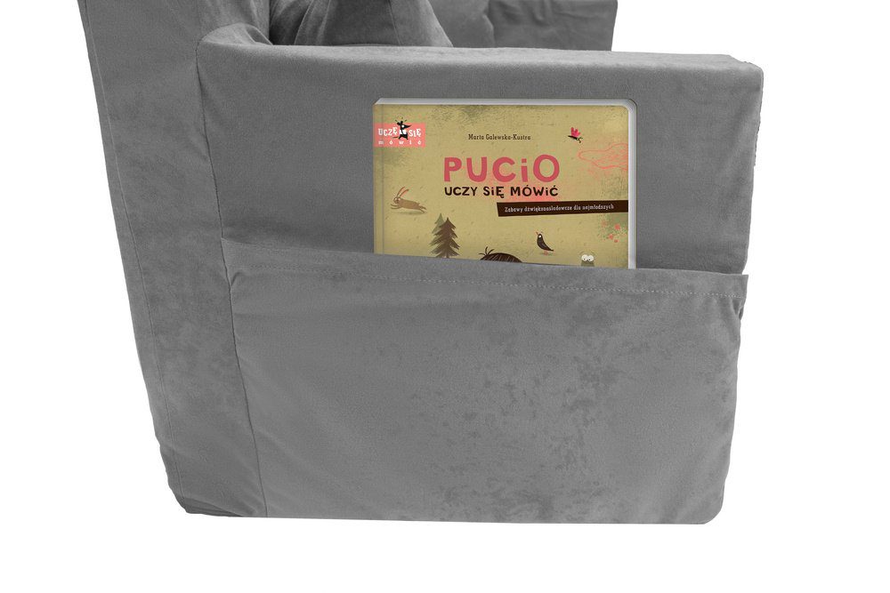 Sulankstoma personalizuota vaikų sofa iš putplasčio, pilkasis elnias