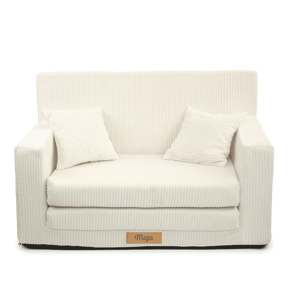 pol pl Rozkladana personalizowana sofa piankowa dziecieca sztruks jasny krem 57902 6