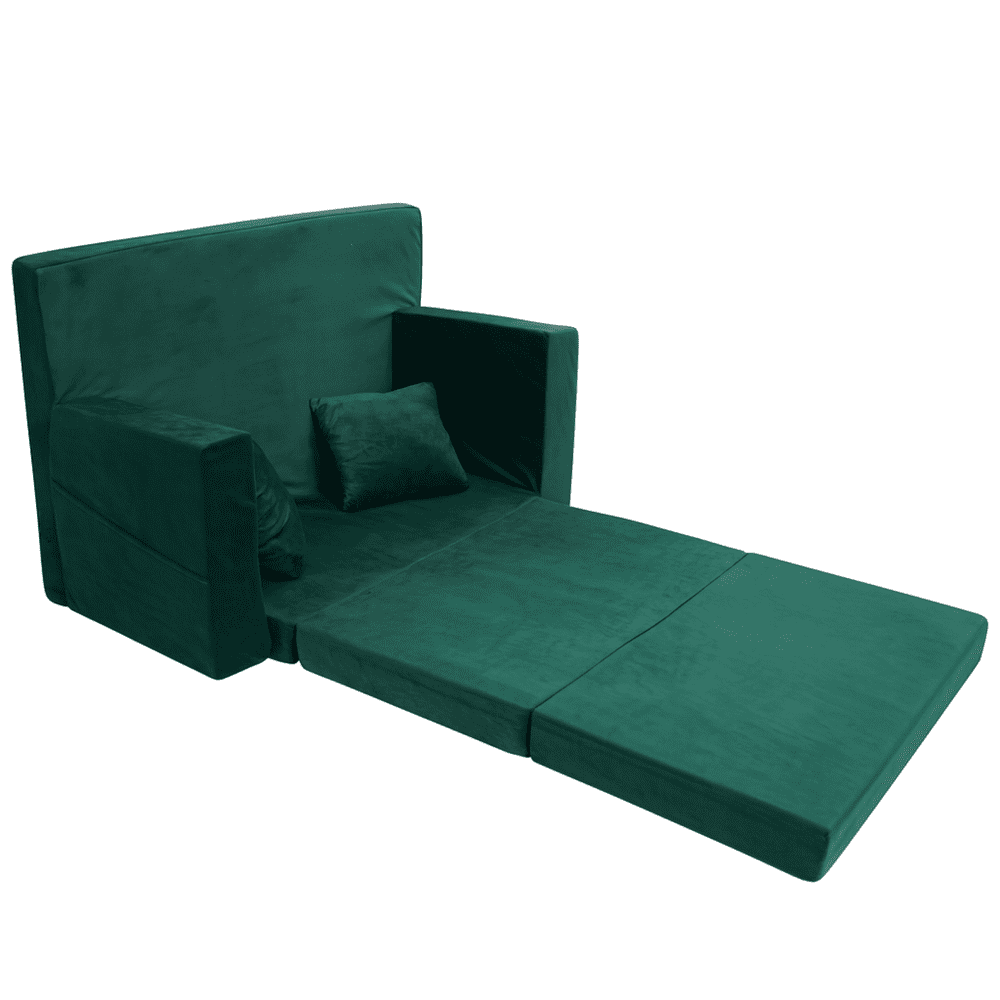 Vaikiška sofa-lova iš putplasčio, ŽALIA
